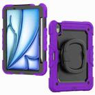 For iPad Air 11 2024 Handle Silicone Hydric PC Tablet Case with Shoulder Strap(Purple) - 2