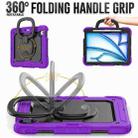 For iPad Air 11 2024 Handle Silicone Hydric PC Tablet Case with Shoulder Strap(Purple) - 3