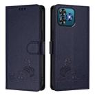 For Oukitel C53 Cat Rat Embossed Pattern RFID Leather Phone Case with Lanyard(Blue) - 2