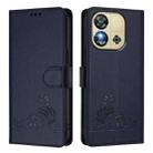 For Oukitel C57s Cat Rat Embossed Pattern RFID Leather Phone Case with Lanyard(Blue) - 2