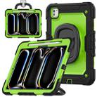 For iPad Pro 11 2024 Handle Silicone Hydric PC Tablet Case with Shoulder Strap(Yellow Green PC) - 1