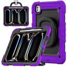 For iPad Pro 11 2024 Handle Silicone Hydric PC Tablet Case with Shoulder Strap(Purple) - 1