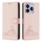 For ZTE Blade V60 / Axon 60 4G Cat Rat Embossed Pattern RFID Leather Phone Case with Lanyard(Pink) - 2