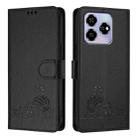 For ZTE Blade V60 / Axon 60 4G Cat Rat Embossed Pattern RFID Leather Phone Case with Lanyard(Black) - 2