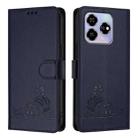 For ZTE Blade V60 / Axon 60 4G Cat Rat Embossed Pattern RFID Leather Phone Case with Lanyard(Blue) - 2