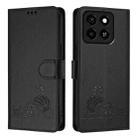 For ZTE Blade A35 / A55 Cat Rat Embossed Pattern RFID Leather Phone Case with Lanyard(Black) - 2