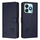 For ZTE Blade A75 4G Cat Rat Embossed Pattern RFID Leather Phone Case with Lanyard(Blue) - 2