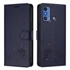 For ZTE Blade A53 Pro Cat Rat Embossed Pattern RFID Leather Phone Case with Lanyard(Blue) - 2