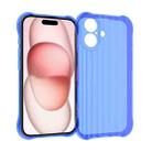 For iPhone 16 Water Ripple Fine Hole TPU Phone Case(Fluorescent blue) - 1