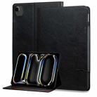 For iPad Air 13 2024 Cat Buckle Leather Smart Tablet Case(Black) - 1