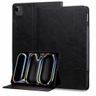 For iPad Pro 12.9 2022 / 2021 / 2020 / 2018 Cat Buckle Leather Smart Tablet Case(Black) - 1