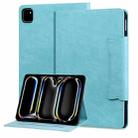 For iPad Pro 11 2024 Cat Buckle Leather Smart Tablet Case(Sky Blue) - 1