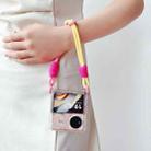 For vivo X Flip Pearlescent Shell Texture Side Buckle Phone Case with Rainbow Bracelet(Pink Green) - 3