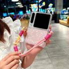 For Huawei Pura X Pearlescent Shell Texture Side Buckle Phone Case with Rainbow Bracelet(Pink) - 2