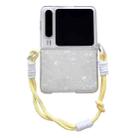 For Huawei Pura X Pearlescent Shell Texture Side Buckle Phone Case with Rainbow Bracelet(Beige) - 1