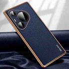 For Huawei Pura 70 Pro SULADA TPU + Litchi Texture Leather Phone Case(Blue) - 1