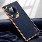 For Huawei Pura 70 Ultra SULADA TPU + Litchi Texture Leather Phone Case(Blue) - 1