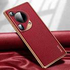 For Huawei Pura 70 Ultra SULADA TPU + Litchi Texture Leather Phone Case(Red) - 1