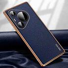 For Huawei Pura 70 SULADA TPU + Litchi Texture Leather Phone Case(Blue) - 1