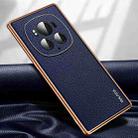 For Honor Magic6 Pro SULADA TPU + Litchi Texture Leather Phone Case(Blue) - 1