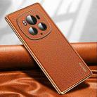 For Honor Magic6 Pro SULADA TPU + Litchi Texture Leather Phone Case(Orange) - 1