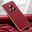 For Honor Magic6 Pro SULADA TPU + Litchi Texture Leather Phone Case(Red) - 1