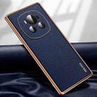 For Honor Magic6 SULADA TPU + Litchi Texture Leather Phone Case(Blue) - 1