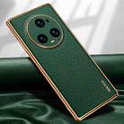 For Honor Magic5 Pro SULADA TPU + Litchi Texture Leather Phone Case(Green) - 1