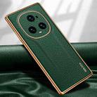 For Honor Magic5 Ultimate SULADA TPU + Litchi Texture Leather Phone Case(Green) - 1