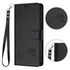 For iPhone 11 Pro Max Cat Rat Embossed Pattern RFID PU Phone Case with Wrist Strap(Black) - 2