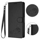 For iPhone 12 Pro Max Cat Rat Embossed Pattern RFID PU Phone Case with Wrist Strap(Black) - 2