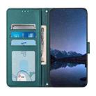 For iPhone 14 Pro Cat Rat Embossed Pattern RFID PU Phone Case with Wrist Strap(Peacock Green) - 3