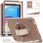 For iPad 10th Gen 10.9 2022 Rotation Holder Silicone Hybrid PC Tablet Case(Light Coffee) - 1