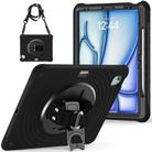 For iPad Air 13 2025 / 2024 Rotation Holder Silicone Hybrid PC Tablet Case(Black) - 2