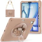 For iPad Air 13 2025 / 2024 Rotation Holder Silicone Hybrid PC Tablet Case(Light Coffee) - 2