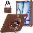 For iPad Air 13 2025 / 2024 Rotation Holder Silicone Hybrid PC Tablet Case(Chocolate) - 2