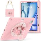 For iPad Air 13 2025 / 2024 Rotation Holder Silicone Hybrid PC Tablet Case(Pink) - 2