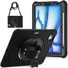 For iPad Air 11 2025 / 2024 Rotation Holder Silicone Hybrid PC Tablet Case(Black) - 2