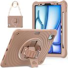 For iPad Air 11 2025 / 2024 Rotation Holder Silicone Hybrid PC Tablet Case(Light Coffee) - 2