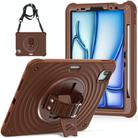 For iPad Air 11 2025 / 2024 Rotation Holder Silicone Hybrid PC Tablet Case(Chocolate) - 2