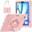 For iPad Air 11 2025 / 2024 Rotation Holder Silicone Hybrid PC Tablet Case(Pink) - 2