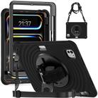 For iPad Pro 11 2024 Rotation Holder Silicone Hybrid PC Tablet Case(Black) - 1