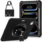 For iPad Pro 11 2024 Rotation Holder Silicone Hybrid PC Tablet Case(Black) - 2