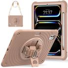 For iPad Pro 11 2024 Rotation Holder Silicone Hybrid PC Tablet Case(Light Coffee) - 2