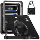 For iPad Pro 13 2024 Rotation Holder Silicone Hybrid PC Tablet Case(Black) - 1