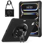 For iPad Pro 13 2024 Rotation Holder Silicone Hybrid PC Tablet Case(Black) - 2