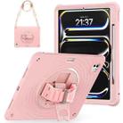 For iPad Pro 13 2024 Rotation Holder Silicone Hybrid PC Tablet Case(Pink) - 2