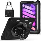 For iPad mini 2024 / mini 6 Rotation Holder Silicone Hybrid PC Tablet Case(Black) - 2