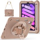 For iPad mini 2024 / mini 6 Rotation Holder Silicone Hybrid PC Tablet Case(Light Coffee) - 2
