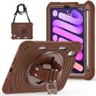 For iPad mini 2024 / mini 6 Rotation Holder Silicone Hybrid PC Tablet Case(Chocolate) - 2